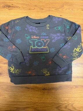 Disney Toy Story Gray Sweatshirt with Rainbow Character Outlines